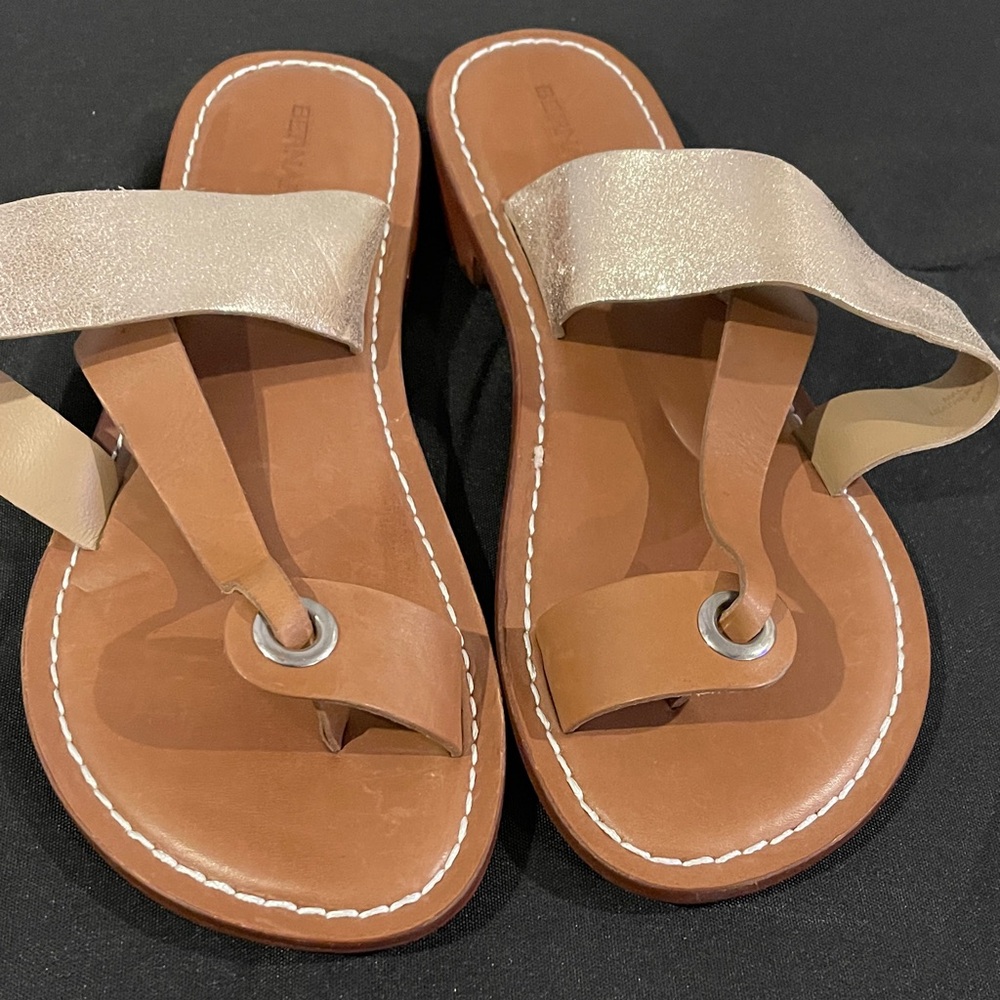 Bernardo Tan and Cream Sandals